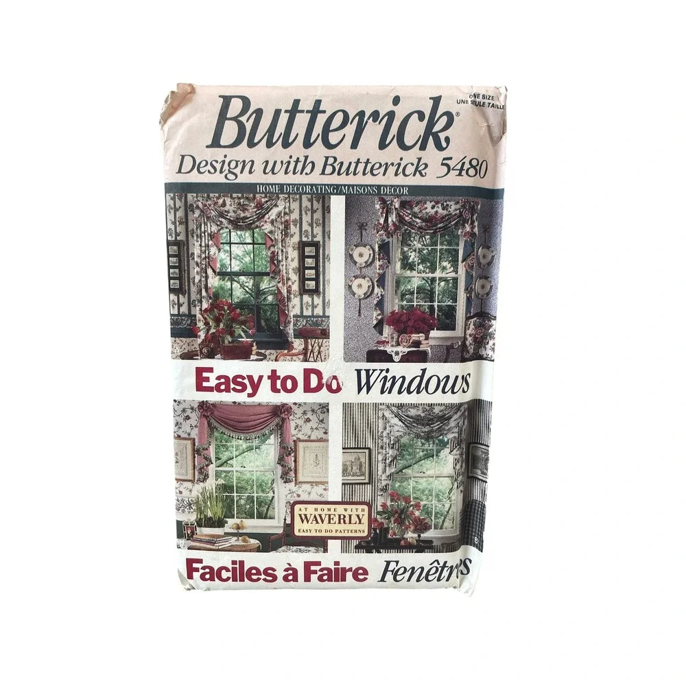 Butterick Sewing Pattern‎ 5480 Easy to Do Windows Swags Jabots Bows UNCUT